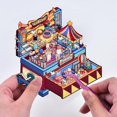 thumbnail image 3 of shiyou-8 Sets DIY 3D Fun Mini House Scene Stickers with Tweezers Make Your Own Music Box Forest Study Room Hamburger House Sticker Scenes Cute Micro Room Craft Stickers for Relief Stress Pass The Tim, 3 of 4