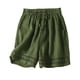 thumbnail image 1 of Pantalones cortos de lino finos de verano para mujer: encaje retro calado, cintura elástica, pantalones informales, tallas M-XXXL, tejido de algodón, 1 of 6
