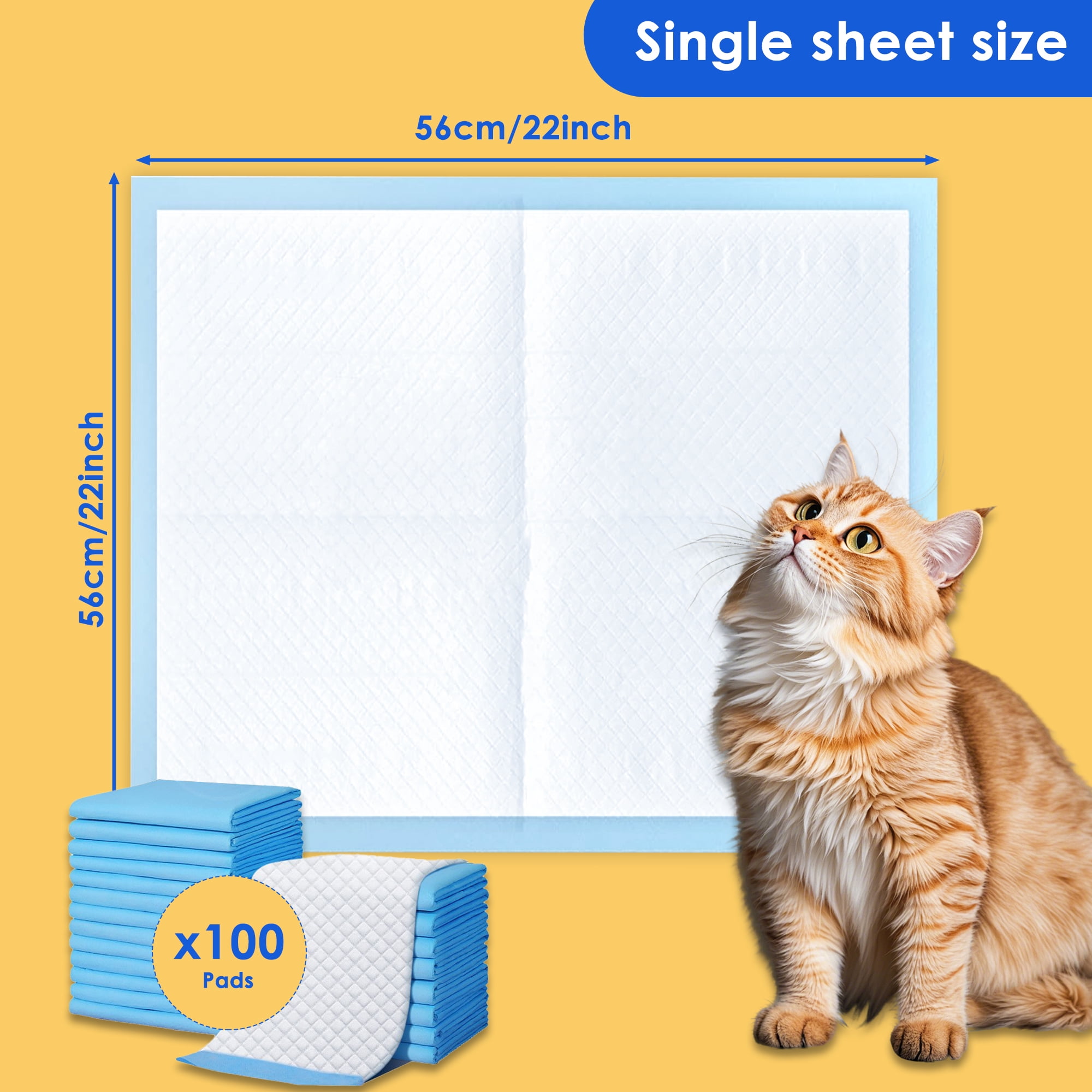 ZDSSY Puppy Pads, 22" x 22", 100 Count Dog Wee Wee Pads with Powerful Absorbency - Quick-Dry Puppy Pee Pads Pet Potty Training -100 Pack