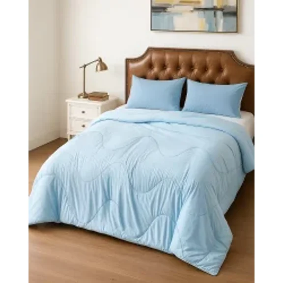 Cooling Comforter 50% Bamboo Fiber Filling Blanket for Hot Sleepers and Sweats Lightweight Quilt Q-Max Rating Over 0.4 Summer Use Breathable Soft Silky Feeling Like Cloud Queen Size