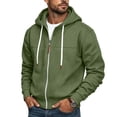 thumbnail image 3 of GERsome Men's Zip Up Hooded Sweatshirt Drawstring Long Sleeve Casual Jacket with Pockets Solid Color, 3 of 7