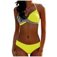 thumbnail image 2 of Bixock Swimsuit for Women,Bikinis Sets for Women,Women's Swimsuit Solid Color Patchwork Print 2 Piece Bikini Swimsuit, 2 of 4