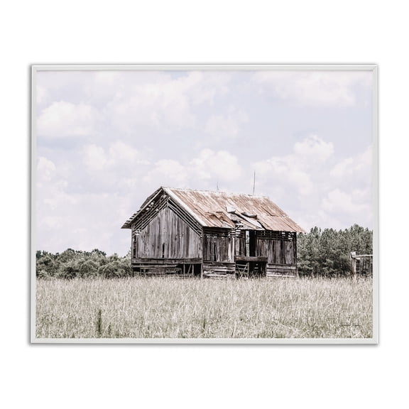 Stupell Industries Rustic Lodge Countryside Cabin Rural Field White Framed Giclee Art, 20 x 16, by Jennifer Rigsby