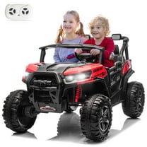 UBesGoo 24V Ride On Car UTV, 2WD/4WD 2 Seater Kid Electric Power Wheels with Remote Control, LED Lights, Spring Suspension, Music, Red