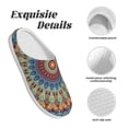 thumbnail image 5 of Wukai Round Mandala Print Women's Indoor Bedroom Slipper Slip On Shoes, Unisex House Shoes with Anti-Skid Sole for Men, Gift for Women Men-39/40, 5 of 7