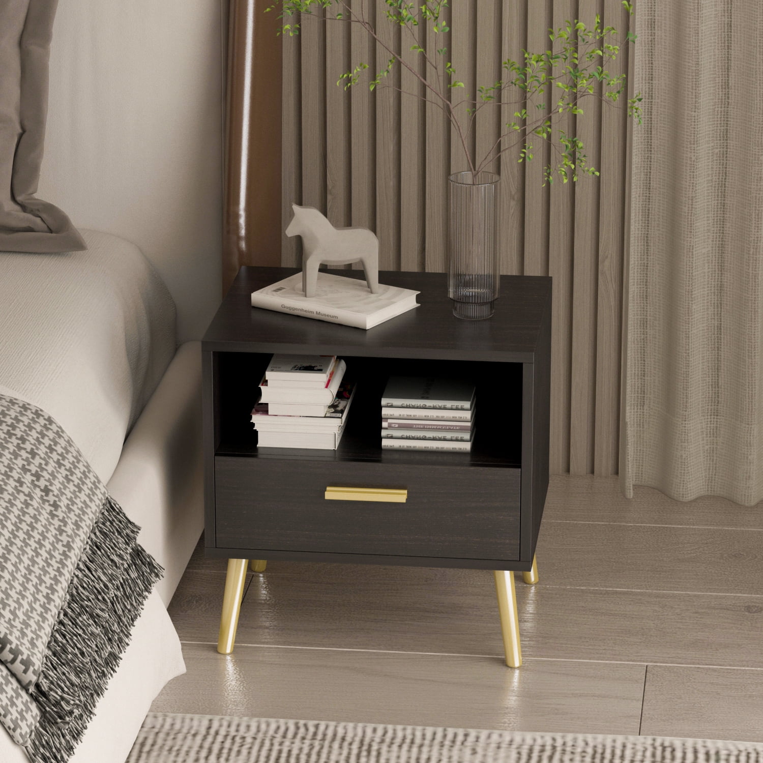 Wood Nightstand Metal Legs seeds.yonsei.ac.kr