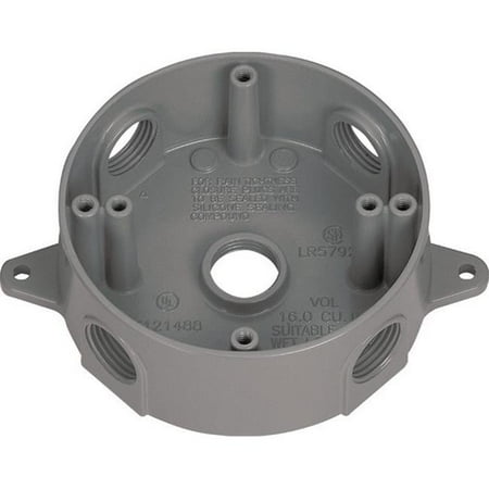 Sigma 143854 4.18 in. Gray Round Weatherproof Outlet Box