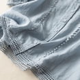 thumbnail image 5 of Short Sleeve Tops for Women Cotton And Linen Crochet Artistic Small Versatile Shirt V Neck Casual Fashion Womens Blouses, 5 of 6
