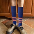 thumbnail image 4 of Calcetines deportivos hasta la rodilla celeste blanco marino, 4 of 5
