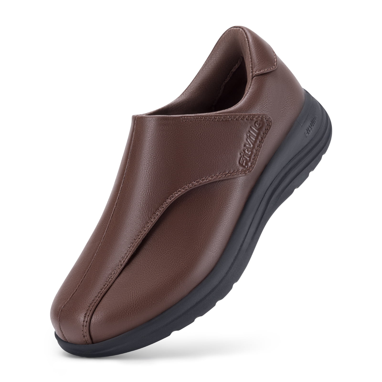 FitVille Wide Diabetic Shoes for Women Slip On Oxford Shoes Business Formal Dress Shoes