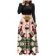 thumbnail image 1 of Vestido largo de manga larga con cuello redondo y estampado floral para mujer Pompotops  hdfakjf4053, 1 of 5