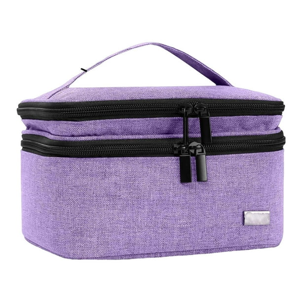 Bolsa organizadora de de uñas de doble capa, bolsa de aceite esencial grande desmontable portátil para herramientas de manicura, taladro jinwen Bolsas de almacenamiento de esmalte de uñas