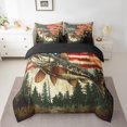 thumbnail image 3 of Homewish Farmhouse Base Fish Bedding Comforter Set 7pcs, Vintage American Flag Queen Bedding Sets, Western Old Fashion Reversible Queen Sheet Sets, Breathable Home Decor, 3 of 8