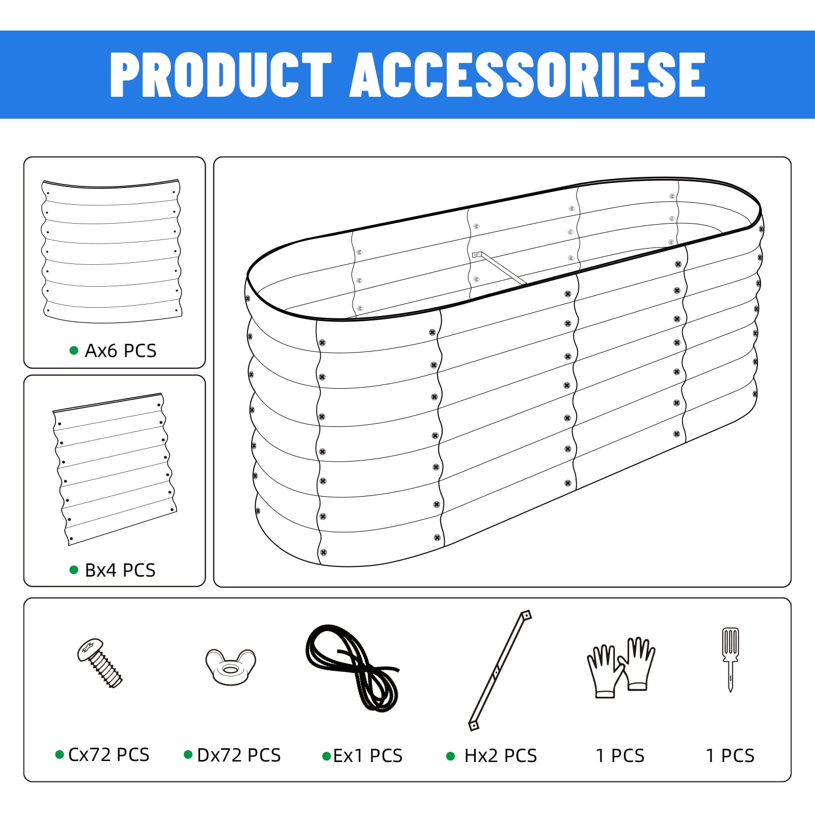 SnugNiture 2-Pack 4x2x2 ft Galvanized Steel Raised Garden Bed, Outdoor Metal Planter Box for Vegetables and Flowers