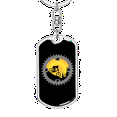 thumbnail image 5 of Mountain Bike Chain Ring Cycling Stainless Steel or 18k Gold Premium Swivel Dog Tag Keychain, 5 of 10