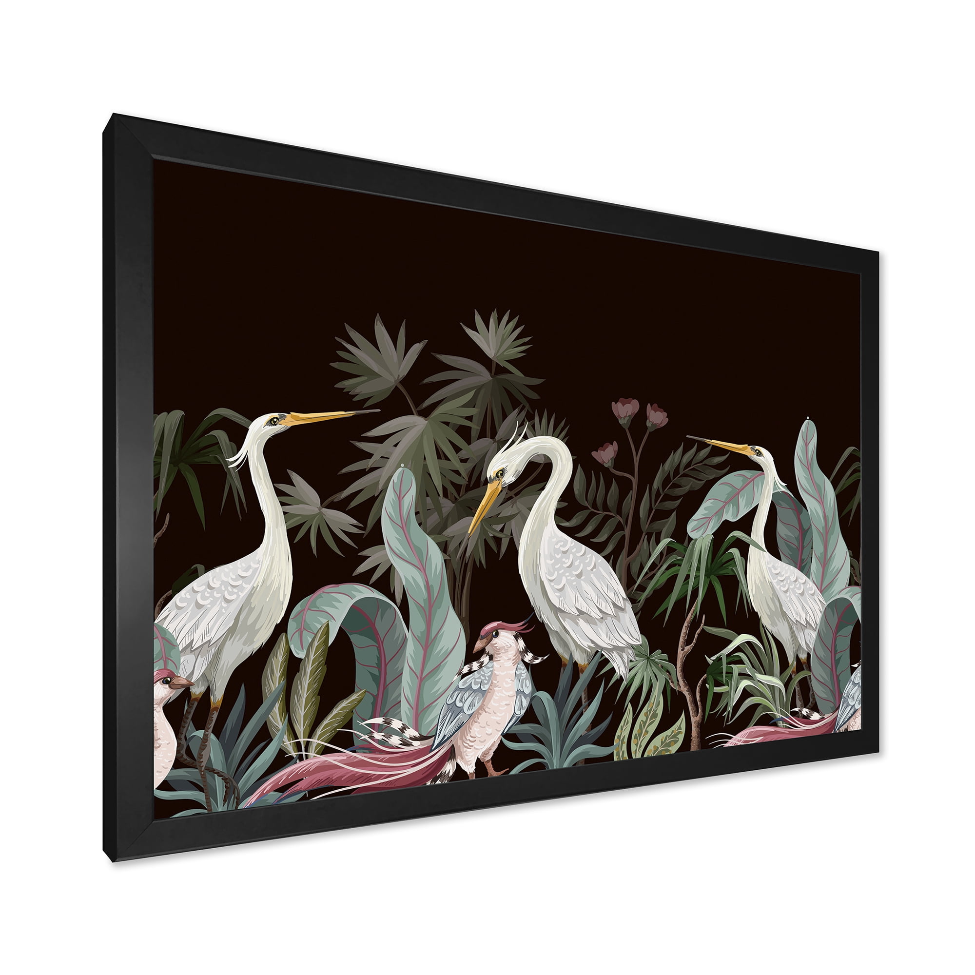 Designart 'Chinoiserie With Peonies and Birds III' Traditional Framed Art Print