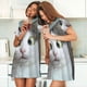 thumbnail image 4 of Easygdp Funny Cat Camisón de manga corta para mujer, informal, estampado, 4 of 6