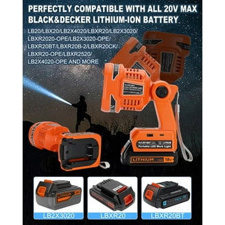 Cordless LED Flashlight For Milwaukee M18 Battery - 22W, 1120 Lumens, USB-A/C Charging Ports, 4 Modes (Work Light, Camping, Emergency)