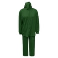thumbnail image 4 of Womens Elegant Knit Ensemble Solid Color Two Piece Set High Neck Cardigan and Wide Leg Trousers Cozy Outfit Green XL, 4 of 5