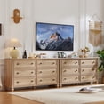 thumbnail image 6 of Leyaoyao 6 Drawer Dresser for Bedroom, 54" Wide Chest of Drawers with Metal Handle, Horizontal Storage Cabinet for Living Room, Hallway, Natural, 6 of 8