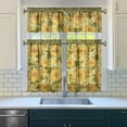 thumbnail image 2 of 3-Piece Sunflower Kitchen Curtain Set - Ruffled Valance and Tier Curtains with Rod Pocket, Fresh Floral Pattern for Farmhouse Kitchen Windows Decor, 54"x18" + 27.5"x36"x2, 2 of 5