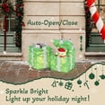 thumbnail image 5 of Tcbosik Pop-Up LED Christmas Gift Box with Snowman, Indoor & Outdoor Waterproof Holiday Decor w/ 60 LED Lights, Auto-Open/Close Design, Green, 5 of 8