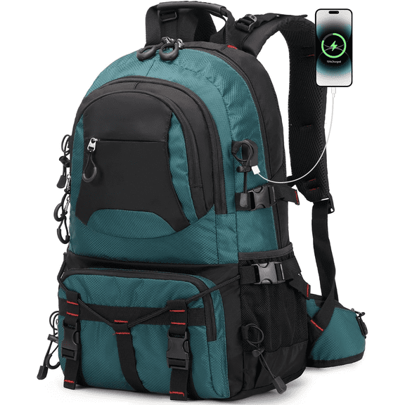 Nerlion 40L Hiking Backpack Travel Backpack for Men Women Camping Waterproof Outdoor Hiking Daypack Lightweight Backpack (Dark Green)