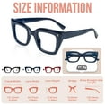 thumbnail image 4 of WEMOOTANTS Women's Reading Glasses 4.0 Square Cat Eye Blue Readers 1.00 1.25 1.50 1.75 2.00 2.25 2.50 2.75 3.0 3.5 4.00 5.0 6.0 Trendy Retro Style, 4 of 5