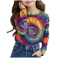 thumbnail image 5 of Ugoldhm Girls and Boys Tees Round Neck Fashion Tie Dye Long Sleeve Tops Kids Casual Fall Shirts, 5 of 5