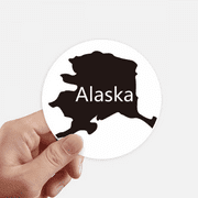 Alaska USA Map Stars Stripes Flag Sticker Round Wall Suitcase Laptop Label Bumper