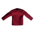 thumbnail image 2 of Camisas de manga larga a escala 1/12 para muñeca delgada, top básico informal, disfraz para muñeca de 6 pulgadas Rojo oscuro, 2 of 9