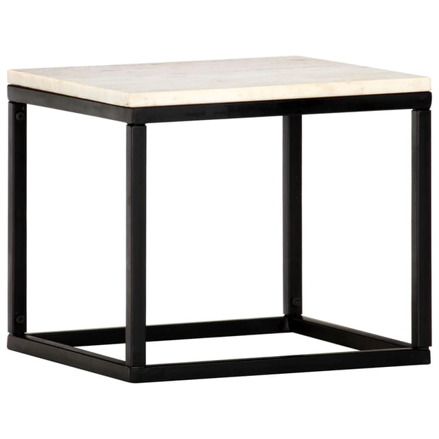 Mesa de café VidaXL, piedra real blanca, textura de mármol
