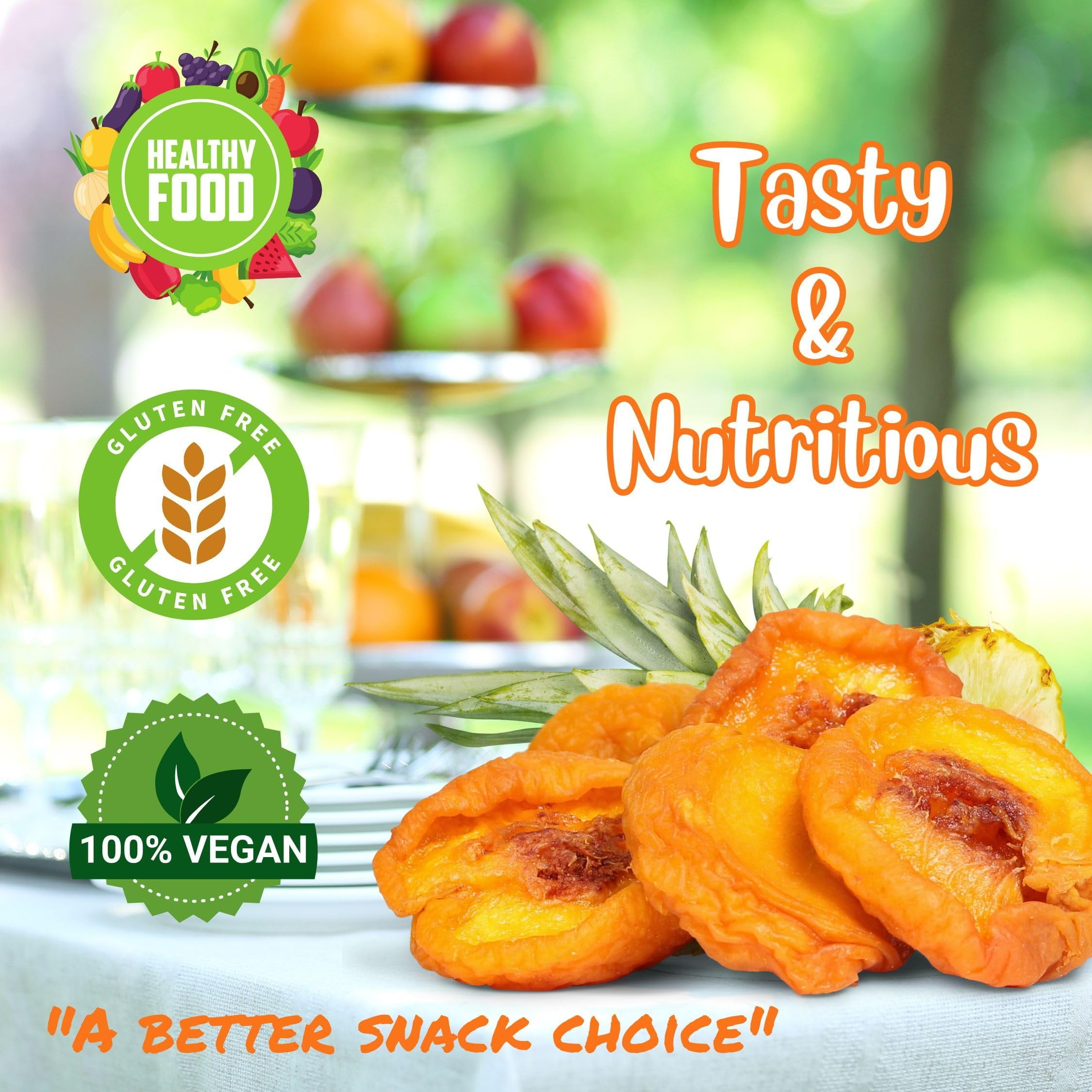 Dried Peaches by It's Delish, 1 Lb 16 Oz Bag  Naturally Sweet Fancy Peach Halves Slices, No Sugar Added, Dried Fruit Healthy Snacks Fresh and Dry Sliced Peaches Snack  Vegan, Kosher