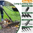 thumbnail image 3 of shiyou-Rake, 17 Tines, 49 Inch Long 17 Inch Wide Heavy Duty Garden Rake Thatch Leaf Rakes for Raking Leaf Loosening Soil Gathering Mulch Leveling Rocks, Rustproof Metal Bow Rakes for Leaves Grass, 3 of 4