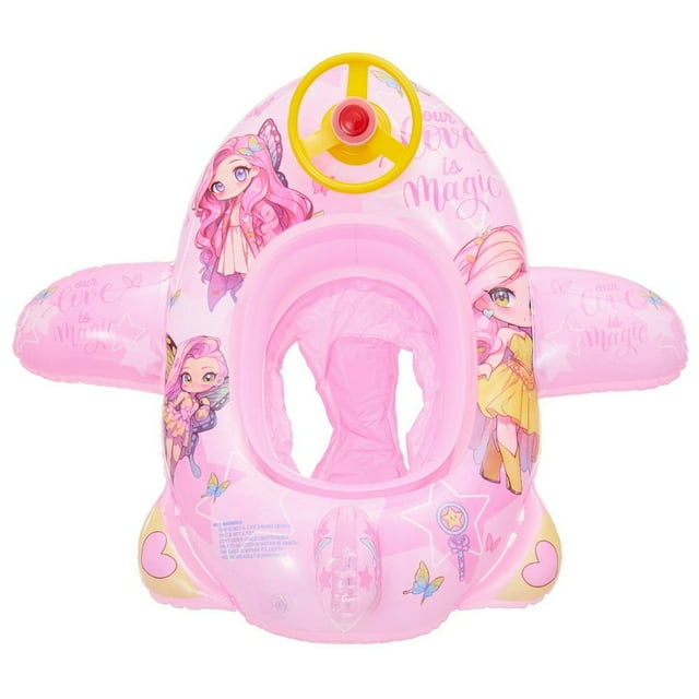EIGTHTAIL Swimming Rings Floaties Swim Float Tube Baby Inflatable Swim Ring with Steering Wheel for Kids Toddlers (Butterfly Girl)