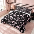 thumbnail image 3 of Erosebridal Princess Bow-Tie Twin Quilt Set, Cartoon Bowtie Twin Coverlet Set, Black Reversible, Baby Pink Black, 2pcs (1 Bedspread and 1 Pillowcase), 3 of 7