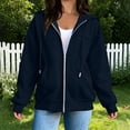 thumbnail image 4 of Pxxlle Hoodies for Women Zip Up Long Sleeve Hooded Jacket Casual Solid Color Drop Shoulder Hoodie Sweatshirt with Pockets S, 4 of 9