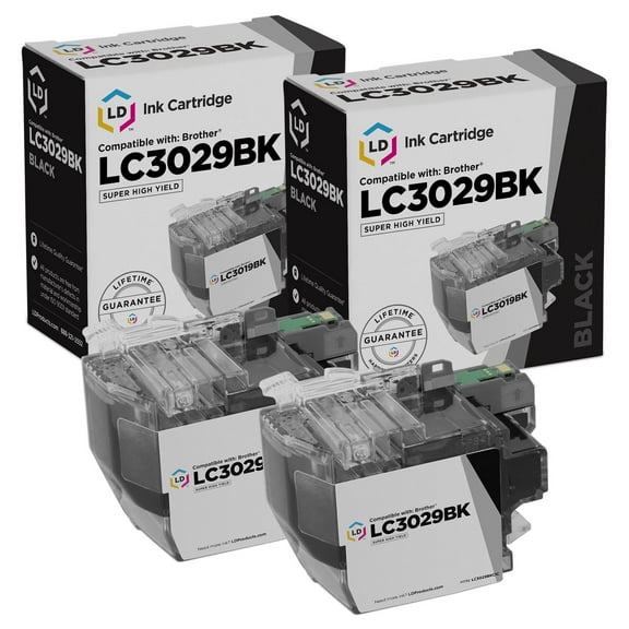 LD Products Compatible Replacement Brother LC3029BK Super High Yield Black Ink Cartridges 2-Pack