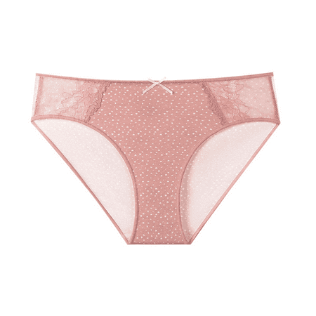 Fulorrnie Underwear for Women High Waisted Comfort Seamless Breathable Panties Cute Elastic Waist Antimicrobial Protection Panty Pink L