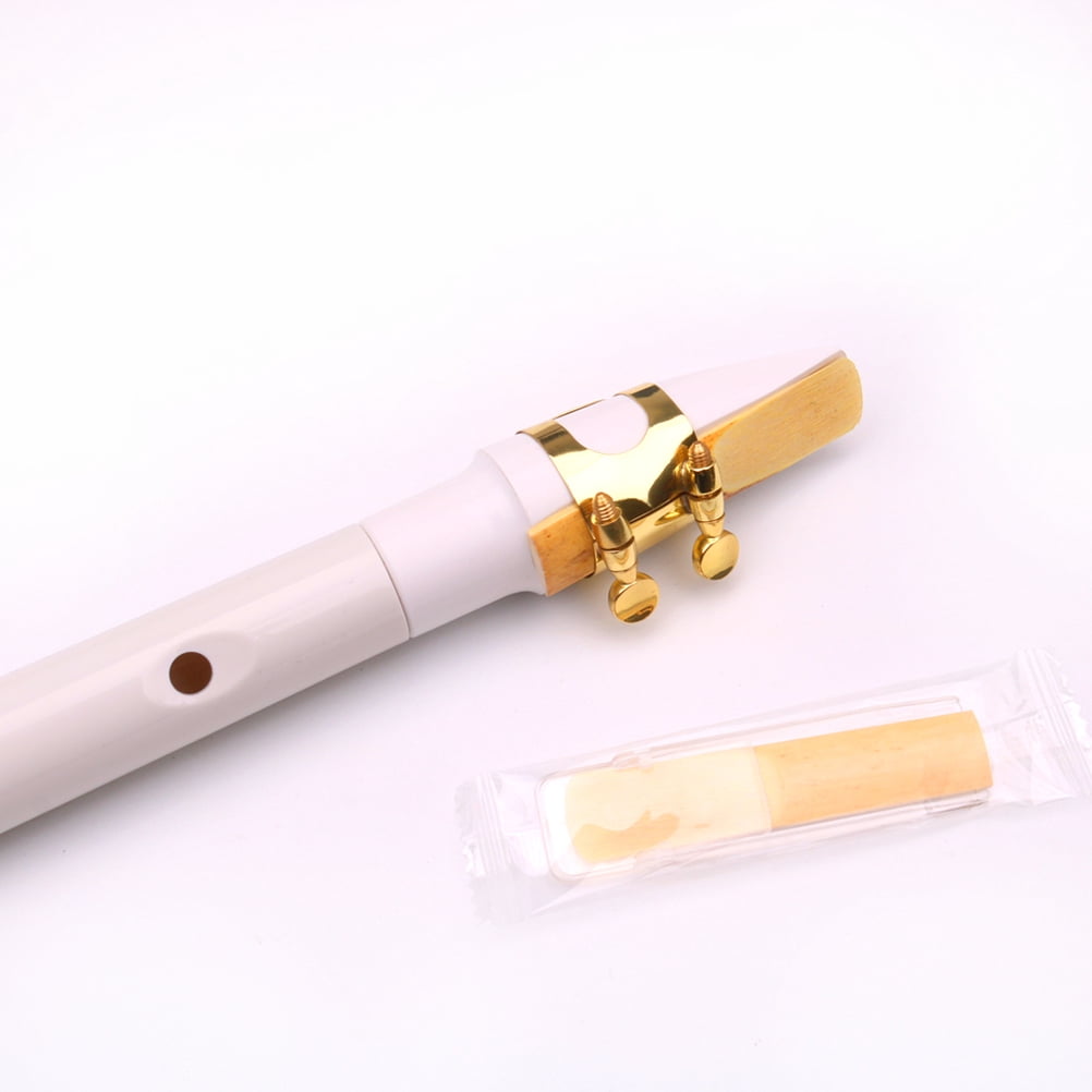 OFFIGAM Little Saxophone 8 Hole Pocket Saxophone White Portable Woodwind Instrument