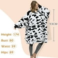 thumbnail image 2 of Catalonia Cow Print Oversized Blanket Hoodie Sweatshirt, Dalmatian Fleece Pullover, Super Soft Warm Comfortable for Adult Men Women, 2 of 7