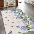 thumbnail image 2 of Hydrangeas Area Rugs 4'x6', Washable Small Throw Rugs for Office Bathroom, Purple Floral Butterfly Leaves Beige Indoor Outdoor Rug Non-Slip Low Pile Carpet Runner Reversible Floor Mats, 2 of 8