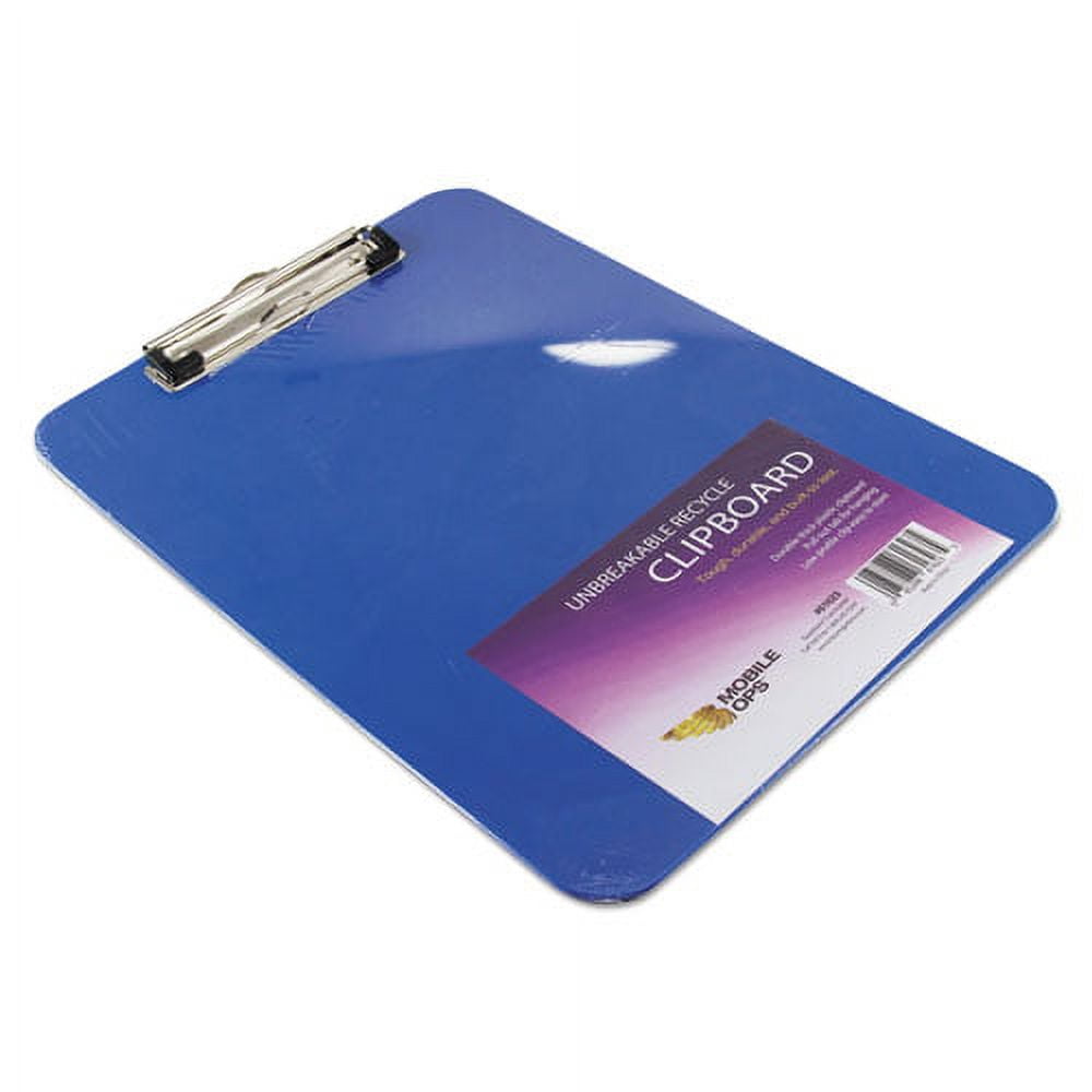 Unbreakable Recycled Clipboard, 0.25" Clip Capacity, Holds 8.5 x 11 Sheets, Blue | Bundle of 10 Each
