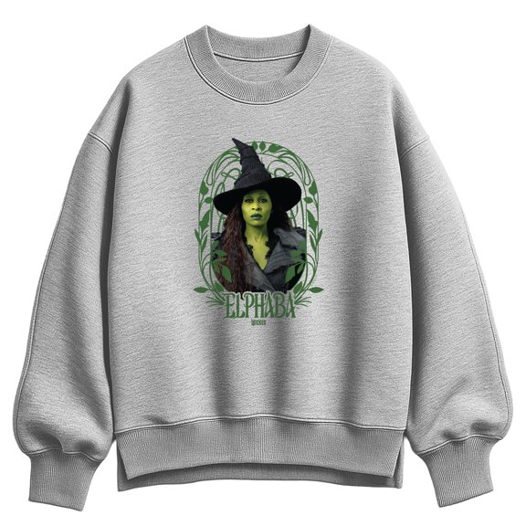 Wicked - Noveau Frame Elphaba - Ladies Oversized Fleece Crew Sweatshirt