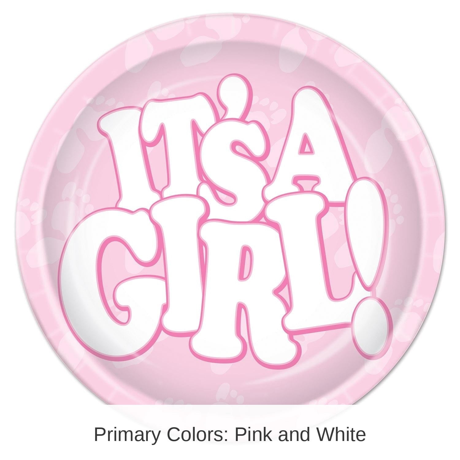 96 Pack Beistle It's A Girl! Paper Plates 9 inch