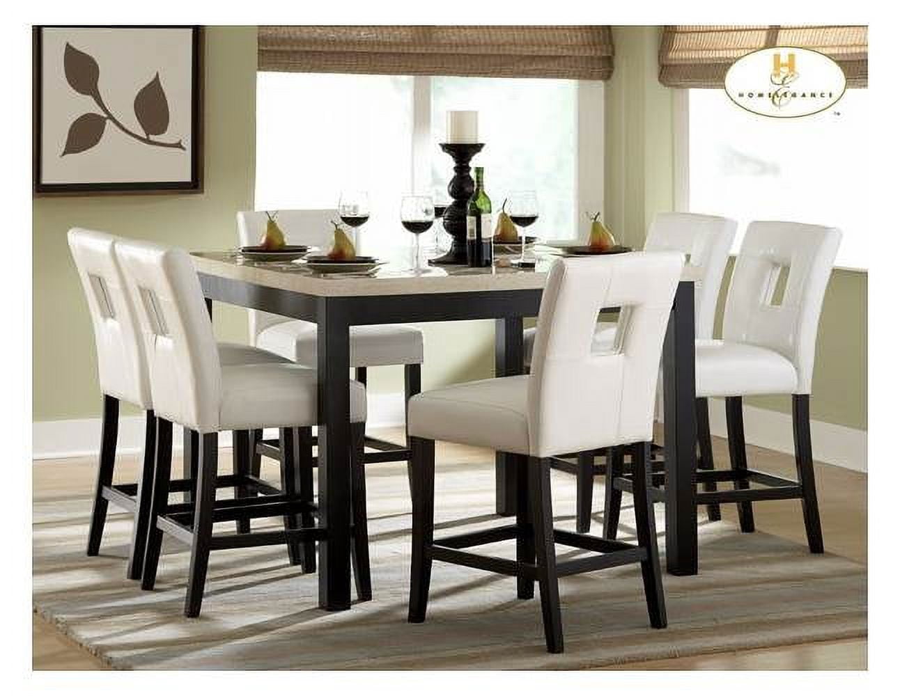 Weston Home Landen Faux Leather Keyhole Counter Height Stool, Set of 2, White