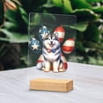 thumbnail image 2 of Patriotic Alaskan Malamute 4th of July Independence Paws Acrylic Plaque Sign Ashwood Base Alaska Mal Dog Lovers Gifts Home Desk Decor - 02010, 2 of 5