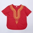 thumbnail image 2 of FAOWME Kids African Classic Children Dashiki Casual Loose Shirt Outfits Boys Girls Red 2-3 Years, 2 of 4