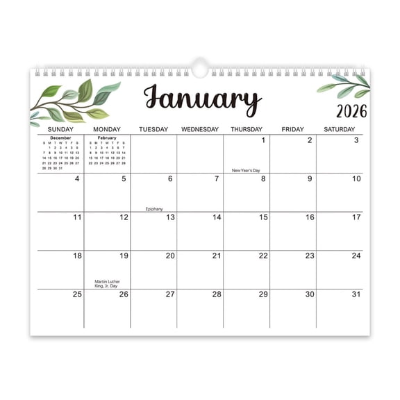 2026-2027 Wall Calendar Twin Coil Binding Calendar from Jan 2026 to Jun 2027