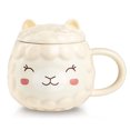 thumbnail image 1 of Taza de café con diseño de alpaca, adorable diseño de perezoso durmiendo, linda taza de té de viaje con asa de fácil agarre para bebidas frías y calientes, vajilla de cerámica con dibujos animados en, 1 of 5